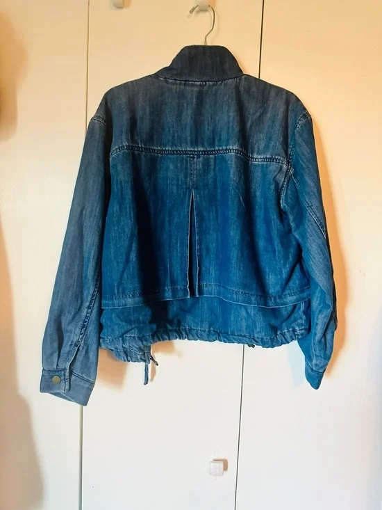 Democracy Dark Blue Denim Dress Jacket with Stand Collar - Picture 2 of 9